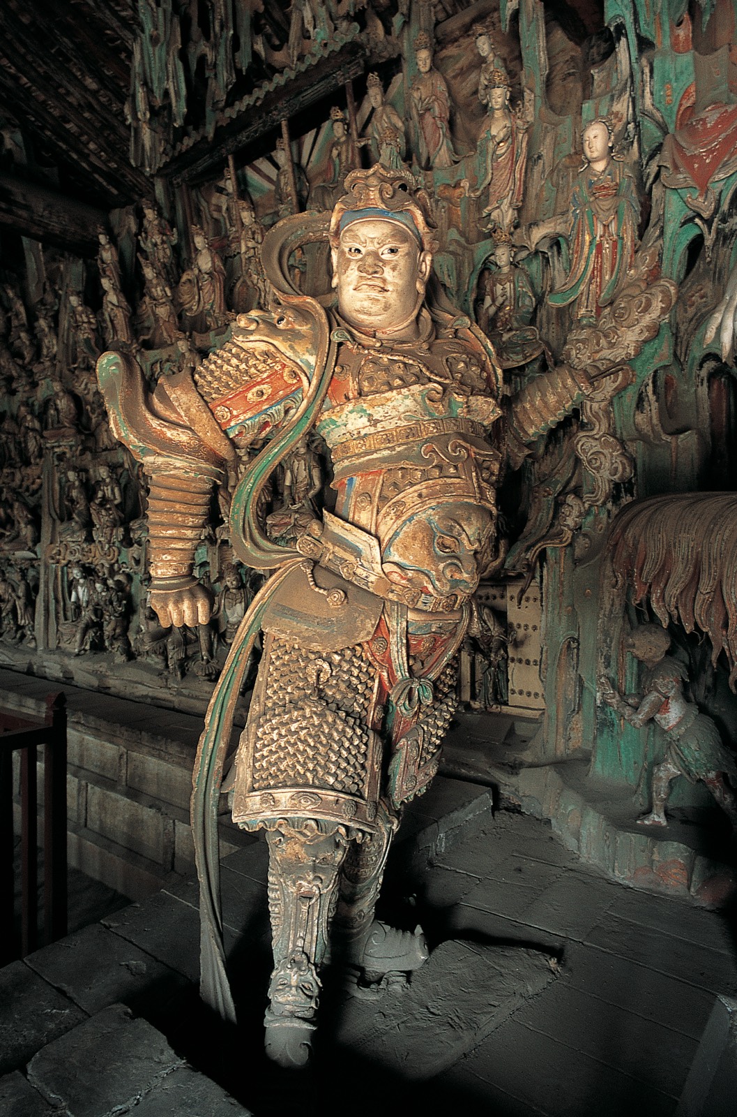 双林寺韦驮彩塑现场照片